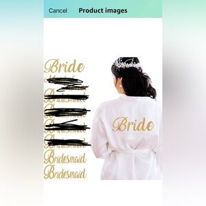 Bridesmaid and Bridal Wedding Party Iron On Fabric Patches